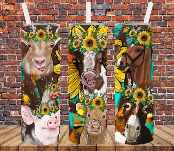 Country Animals Wrap - Tumbler Wrap Vinyl Transfers