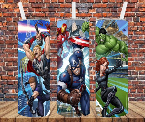 Character Heroes - Tumbler Wrap - Sublimation Transfers