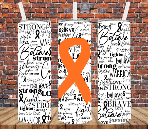 Orange Ribbon Awareness - Tumbler Wrap Vinyl Transfers