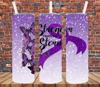 Purple Ribbon Stronger Than The Storm - Tumbler Wrap Vinyl Transfers