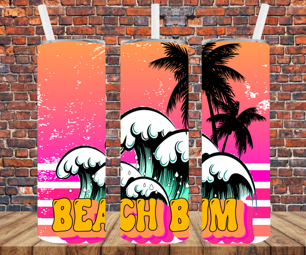 Beach Bum - Tumbler Wrap - Sublimation Transfers