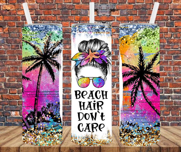 Beach Hair Don't Care - Tumbler Wrap Sublimation Transfers