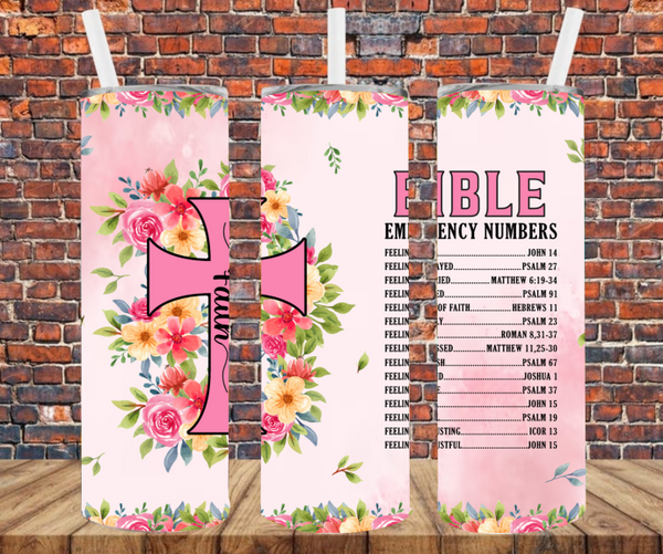 Bible Emergency Numbers - Tumbler Wrap - Sublimation Transfers
