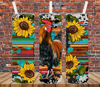 Country Rooster - Tumbler Wrap Vinyl Transfers