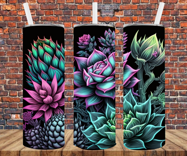 Succulent Cactus- Tumbler Wrap - Sublimation Transfers