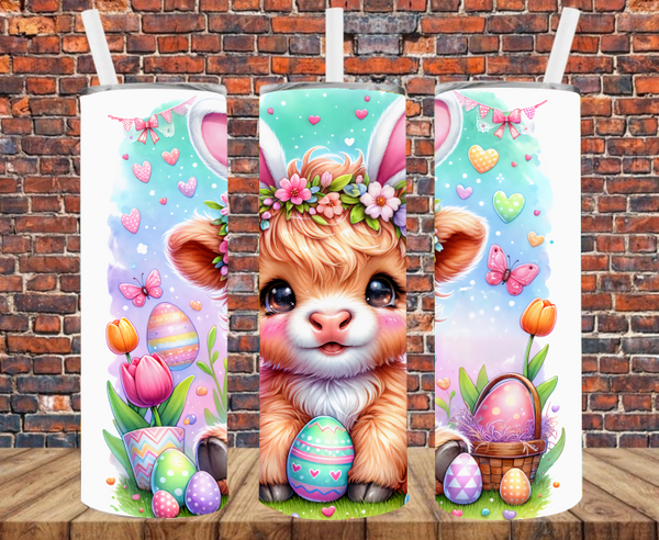 Easter Country Cow - Tumbler Wrap - Sublimation Transfers