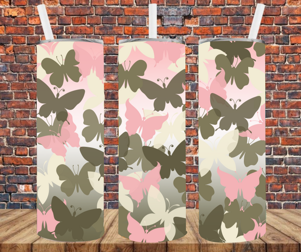 Camo Butterfly - Tumbler Wrap - Sublimation Transfers