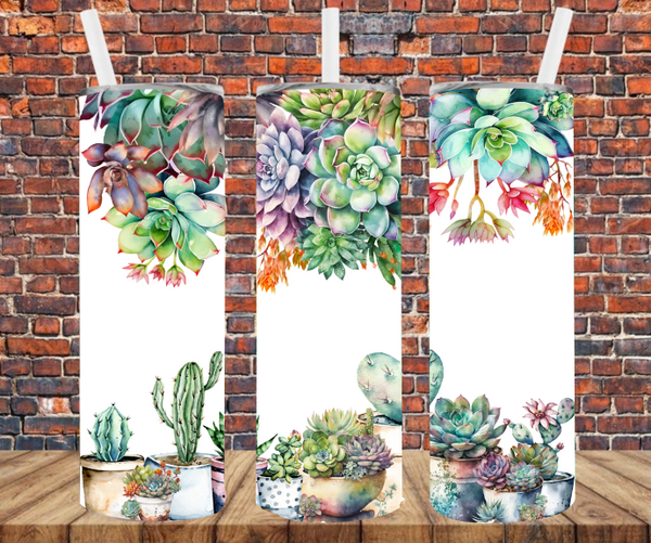 Cactus Succulents - Tumbler Wrap - Sublimation Transfers