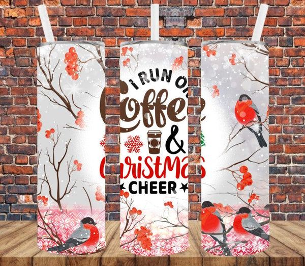 I Run on Caffeine & Christmas Cheer - Tumbler Wrap Sublimation Transfers