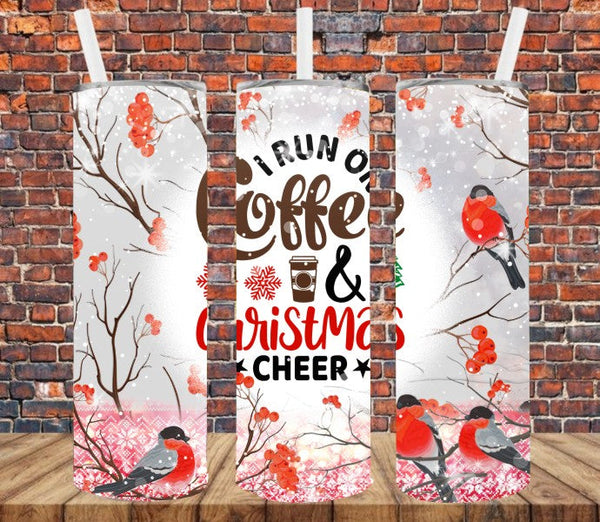 I Run on Caffeine & Christmas Cheer - Tumbler Wrap Vinyl Transfers