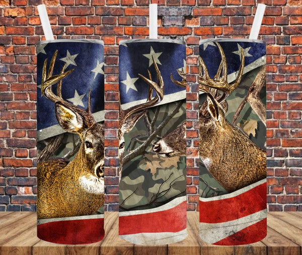 Americana Deer - Tumbler Wrap Sublimation Transfers