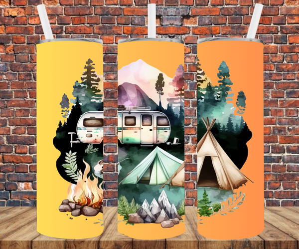 Camping - Tumbler Wrap Sublimation Transfers