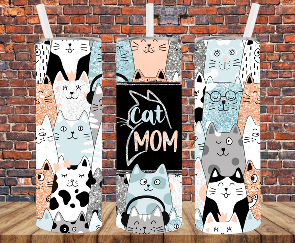 Cat Mom - Tumbler Wrap - Sublimation Transfers