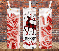 Reindeer Candy Canes - Tumbler Wrap Sublimation Transfers