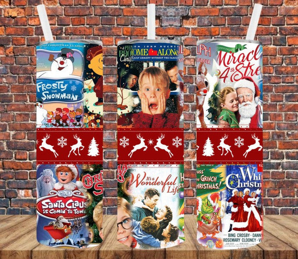 Classic Christmas Movies - Tumbler Wrap Vinyl Transfers