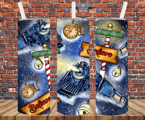 Christmas Train - Tumbler Wrap - Sublimation Transfers