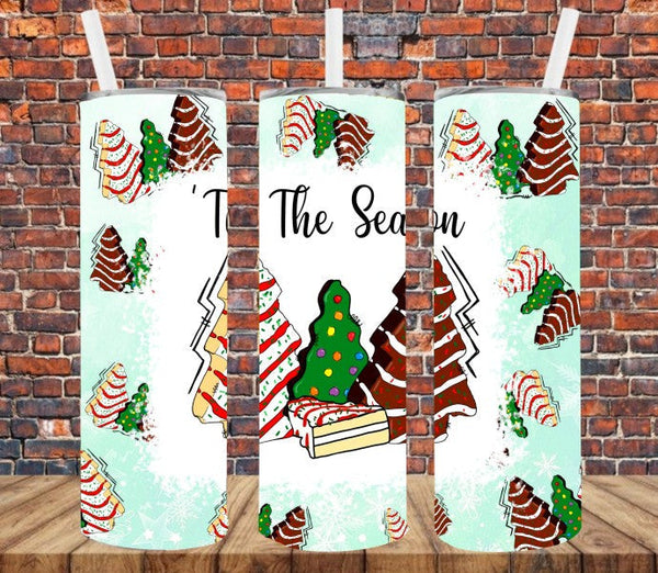 Tis The Season Snack Cakes - Tumbler Wrap Sublimation Transfers