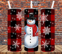 Snowman Buffalo Plaid - Tumbler Wrap Sublimation Transfers