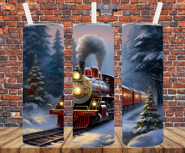 Christmas Train - Tumbler Wrap - Sublimation Transfers