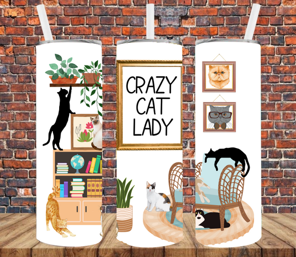 Crazy Cat Lady - Tumbler Wrap Sublimation Transfers