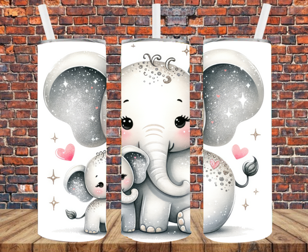 Elephant with Baby - Tumbler Wrap - Sublimation Transfers