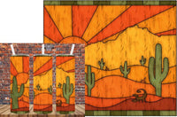 Stained Glass Desert Cactus - Tumbler Wrap Sublimation Transfers