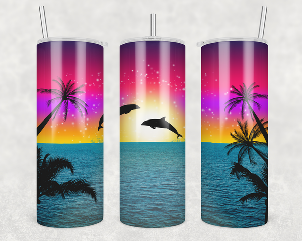 Dolphin Sunset - Tumbler Wrap Vinyl Transfers