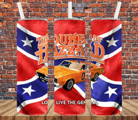 Dukes of Hazzard - Tumbler Wrap Sublimation Transfers