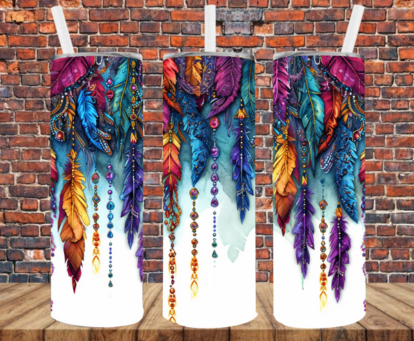 Hanging Feathers - Tumbler Wrap - Sublimation Transfers