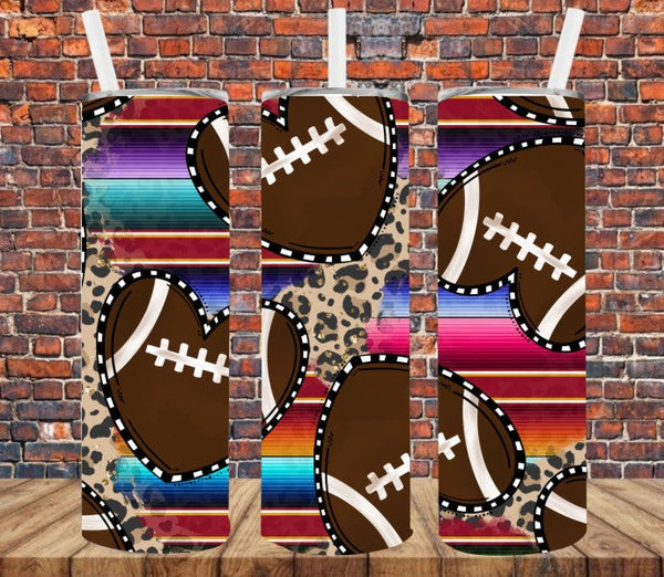 Football Hearts - Tumbler Wrap Vinyl Transfers