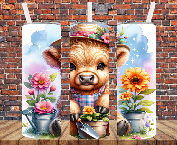 Gardening  Country Cow - Tumbler Wrap - Sublimation Transfers