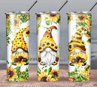 Gnomes with Sunflowers - Tumbler Wrap Sublimation Transfers