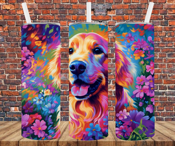 Golden Retriever - Tumbler Wrap - Sublimation Transfers