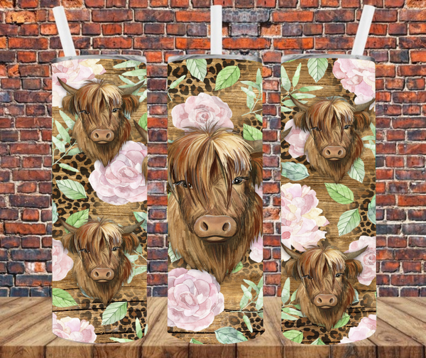 Shaggy Highlander Cow - Tumbler Wrap Sublimation Transfers