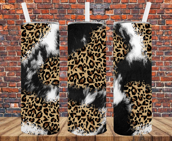 Leopard & Cowhide - Tumbler Wrap - Sublimation Transfers