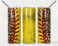 Leopard Softball - Tumbler Wrap Vinyl Transfers