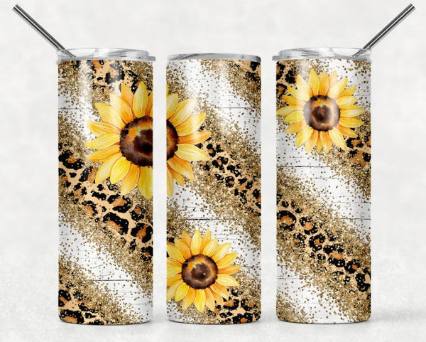 Leopard & Sunflowers - Tumbler Wrap Sublimation Transfers
