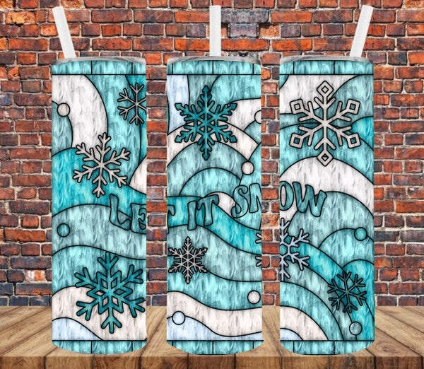 Stained Glass Let it Snow - Tumbler Wrap Vinyl Transfers