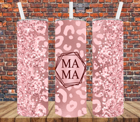 Mama Pink Leopard - Tumbler Wrap Sublimation Transfers