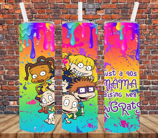 Just a 90s Mama Raising Her Rugrats - Tumbler Wrap Sublimation Transfers