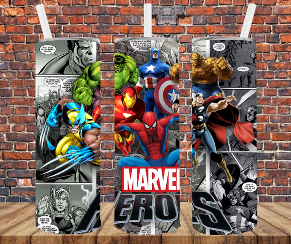 Character Heroes - Tumbler Wrap - Sublimation Transfers