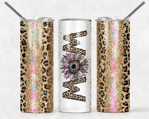 Leopard Glitter Mom - Tumbler Wrap Vinyl Transfers