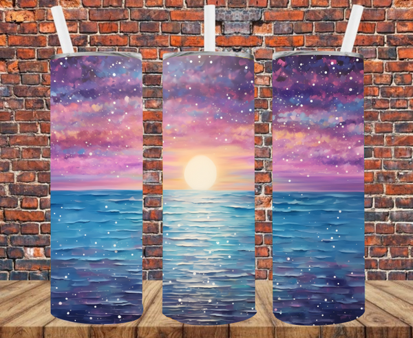 Ocean Sunset - Tumbler Wrap - Sublimation Transfers