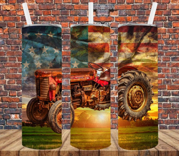 Farming Tractor - Tumbler Wrap Vinyl Transfers