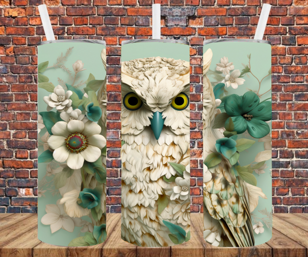 3D Owl - Tumbler Wrap - Sublimation Transfers