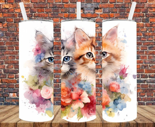 Fluffy Kitties - Tumbler Wrap - Sublimation Transfers