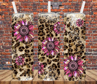 Leopard Floral - Tumbler Wrap Vinyl Transfers