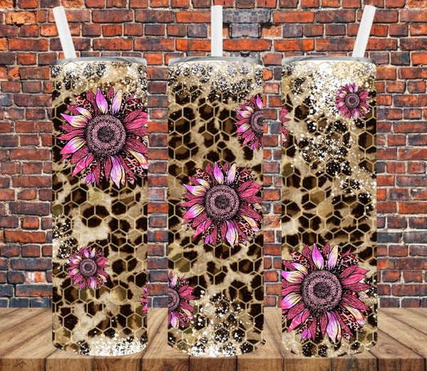 Leopard Floral - Tumbler Wrap Vinyl Transfers