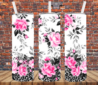 Pink Flowers - Tumbler Wrap Vinyl Transfers