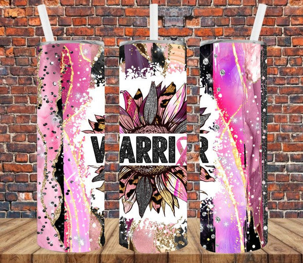 Pink Ribbon Warrior - Tumbler Wrap Vinyl Transfers